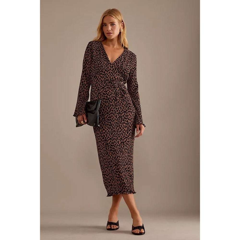 Never Fully Dressed Leopard Willow Wrap Dress Brown Animal Print NFDDR2150BN1 10